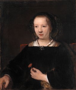 Jonge vrouw met een anjer